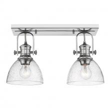  3118-2SF CH-SD - Hines 2-Light Semi-Flush in Chrome with Seeded Glass